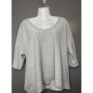 Koto Top Womens M Grey Basic Jersey T Shirt 3/4 Dolman Sleeve Casual Relaxed Fit